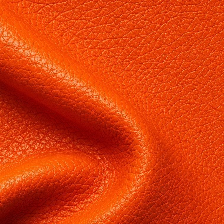 Orange leather swatch